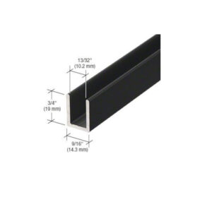 U-Profil Aluminium, schwarz glänzend